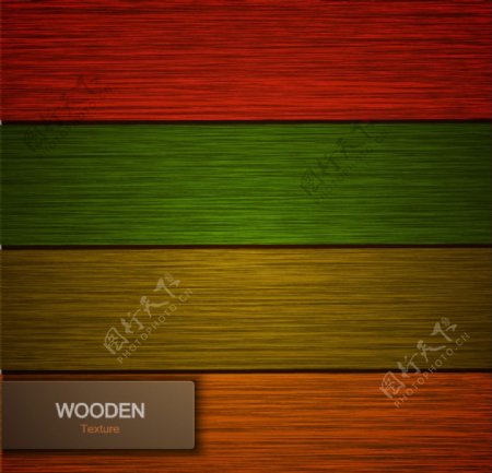 彩色木板背景矢量图