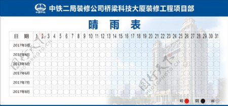 中铁工程晴雨表
