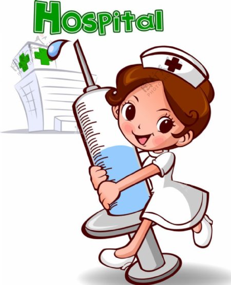 小护士卡通动漫插画
