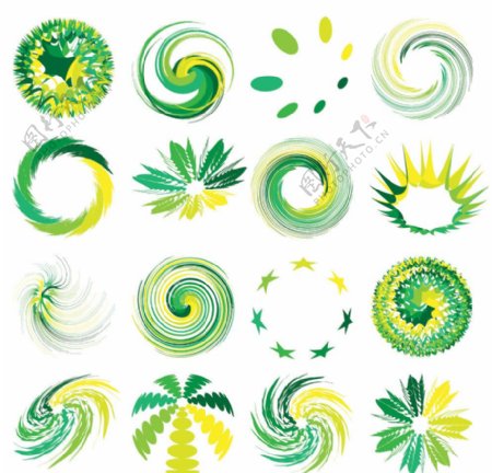 绿色3d标志logo设计元素