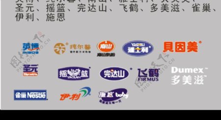 各种奶粉品牌logo