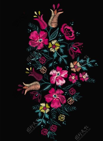 刺绣花朵衣服图案