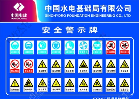中国电建安全警示牌模板