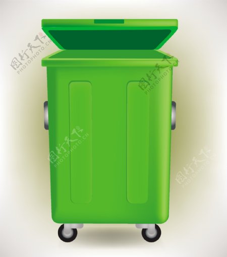 绿色垃圾桶矢量