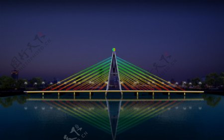 拉索桥夜景亮化设计