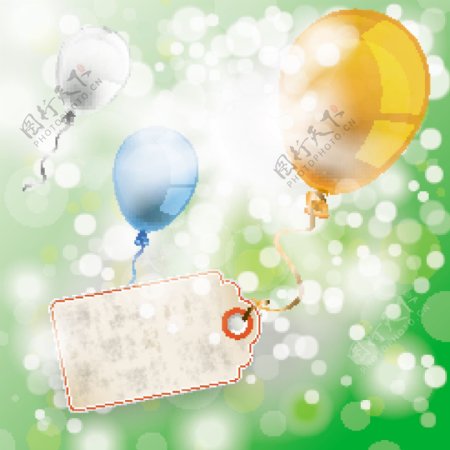 梦幻气球节日气球海报背景矢量素材