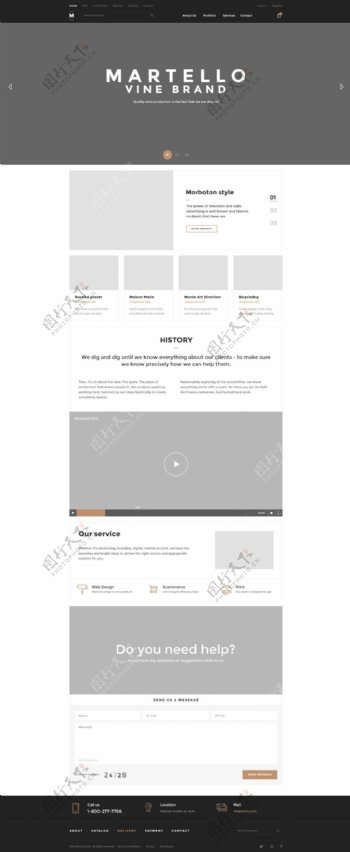 外国网站设计多种模板组合网页UI