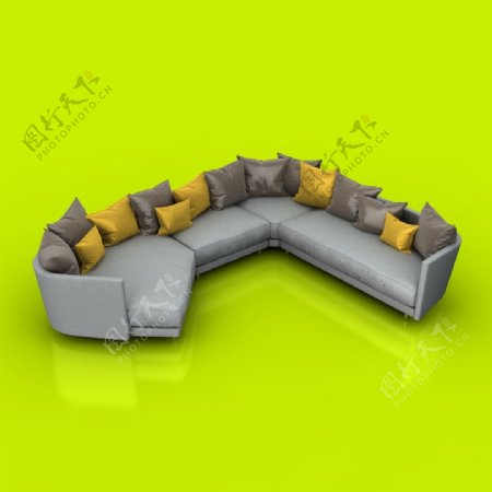 现代简约弯角组合沙发