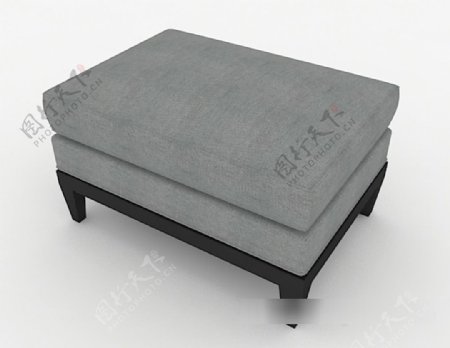 简约灰色沙发凳3d模型下载