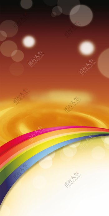 光斑彩虹展架背景素材