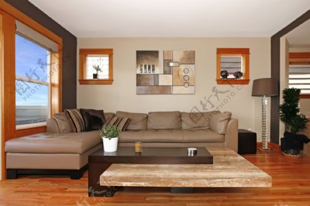 客厅木板地板装饰效果图片
