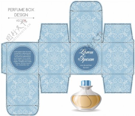 香水盒包装设计矢量素材下载