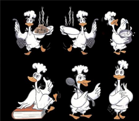 鸭子厨师卡通鸭子