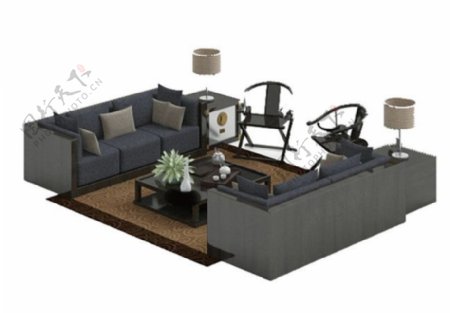 沙发模型素材模板下载室内模型3d设计模型源文件靠枕模型枕头模型