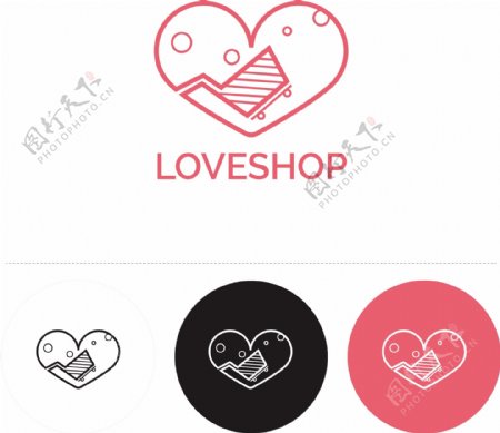 圆形购物标志logo设计