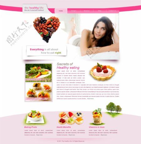 健康美容网站设计模板PSD源文件