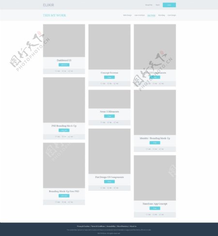 国外网站设计产品列表网页UI模板