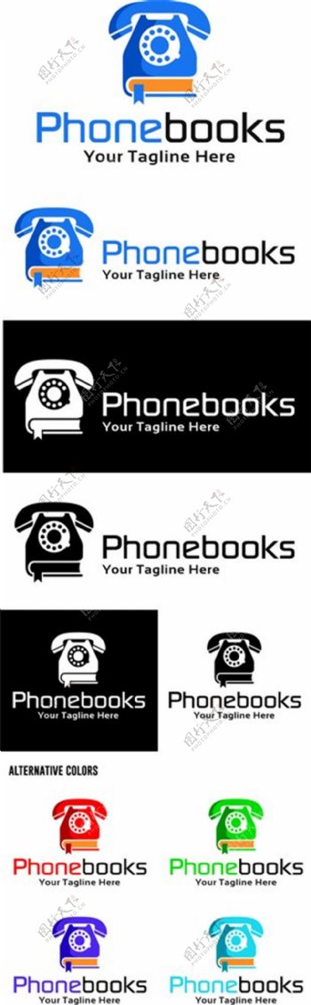 创意书本电话标志图片