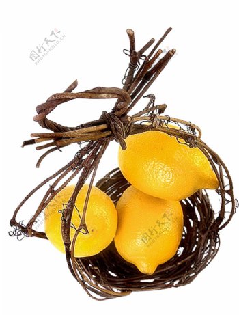 竹篮子的柠檬图片