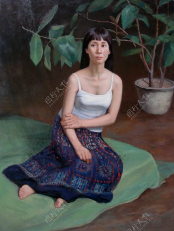 女性油画肖像图片