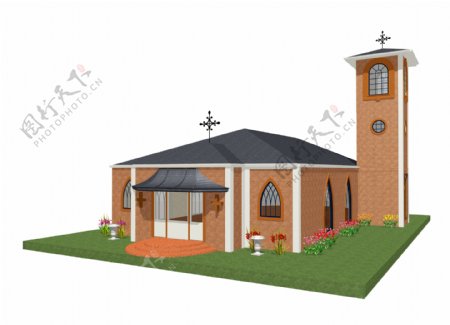 教堂设计模型图片