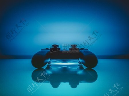 蓝色反射控制器游戏机键盘游戏娱乐游戏手柄DUALSHOCKPS4