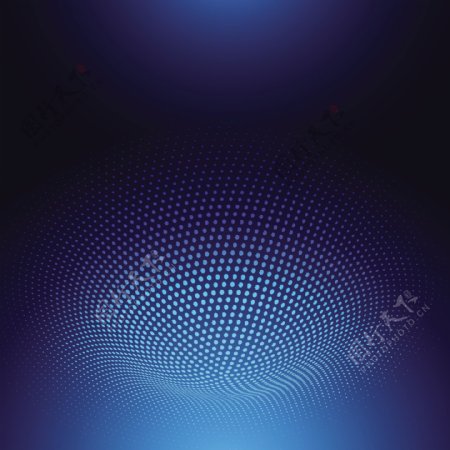 抽象蓝色圆环点孔旋窝背景
