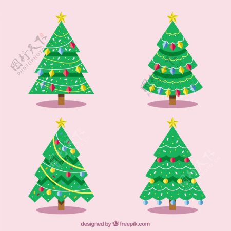 几何装饰圣诞树