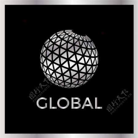 黑白圆球logo图片