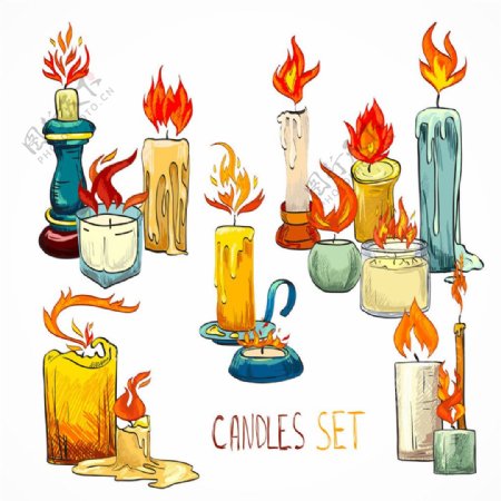 卡通蜡烛火焰漫画图片