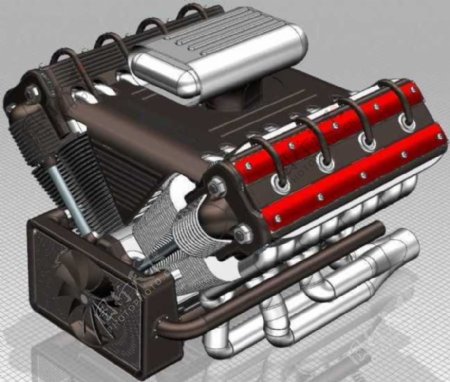 V8发动机机械模型