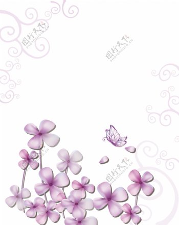 紫情花移门图案图片