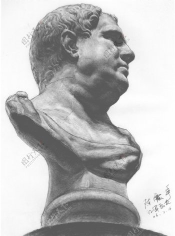 素描罗马皇胸像石膏胸像