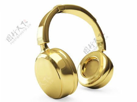 金色耳机设计素材