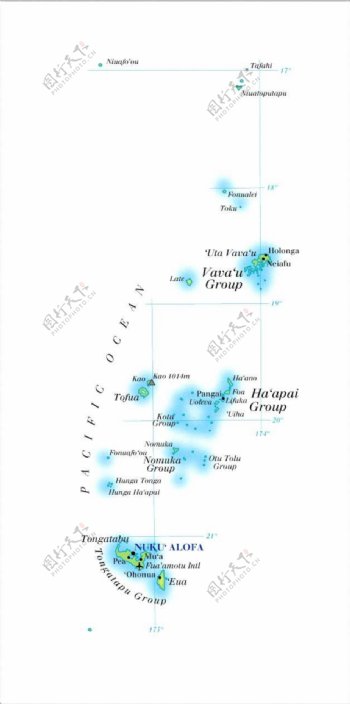 世界地图之Tonga汤加地图