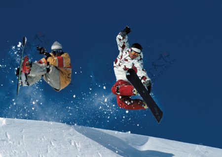 两人滑雪图片