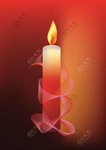 红色创意抽象蜡烛背景图