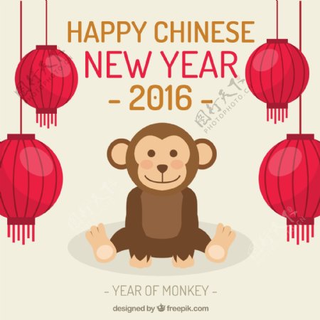 新年2016与可爱的猴子