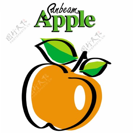 橙色苹果图标logo设计
