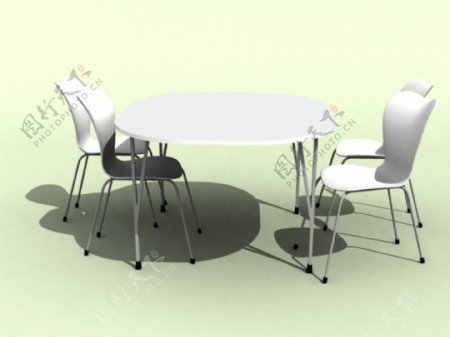 现代简洁餐桌椅3D模型