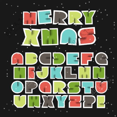 圣诞节剪贴字母