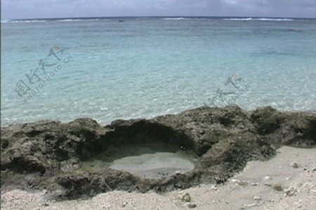 拉罗汤加岛潮池在珊瑚岩股票视频视频免费下载