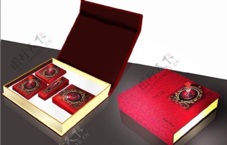 古典中秋月饼礼盒设计PSD素材