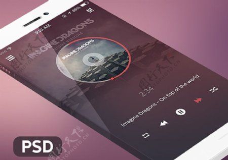 iOS7音乐界面PSD分层素材