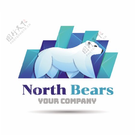 北极熊标志设计矢量素材下载