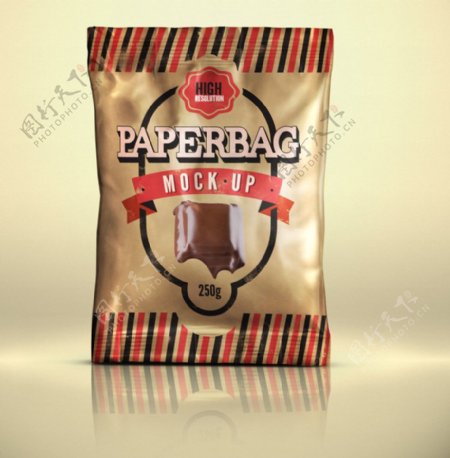 写实巧克力包装袋PSD分层素材