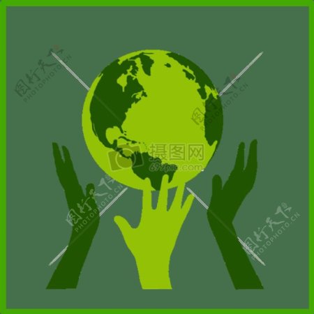 生态绿色的图标团结