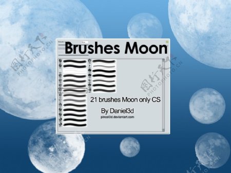 21种月球图形真实的月亮PS笔刷素材免费下载
