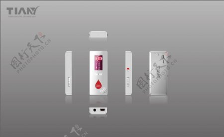 MP3播放器水滴按钮外观设计