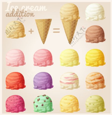 冰淇淋美食矢量图片